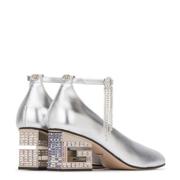 Gucci AMBER Crystal G Block Heel Madelyn Marmont Mary Jane Pump 37/37.5/38.5 - Picture 3 of 12